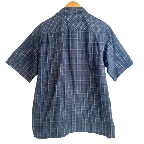 Columbia Men's Navy Blue Checkered Short Sleeve Button Down Casual Shirt XL - Picture 3 of 7